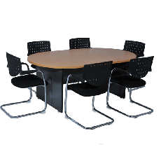 table de runion ovale stratifie